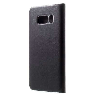Samsung Galaxy S8 (G950) melns atvēramais Smart Wallet ādas maciņš - maks / Vacins.lv