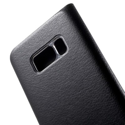 Samsung Galaxy S8 (G950) melns atvēramais Smart Wallet ādas maciņš - maks / Vacins.lv