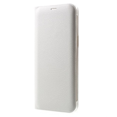 Samsung Galaxy S8 (G950) balts atvēramais Smart Wallet ādas maciņš - maks / Vacins.lv
