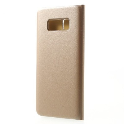 Samsung Galaxy S8 (G950) auksinis odinis atverčiamas Smart Wallet dėklas - piniginė / Priedai.lt