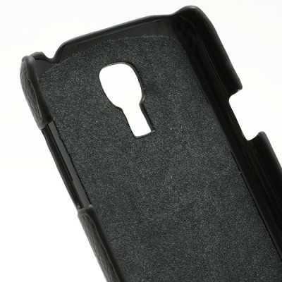 Samsung Galaxy S4 mini ādas vertikāli atvēramais melns futrālis / Vacins.lv