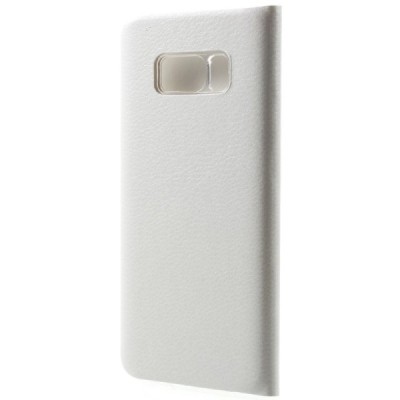 Samsung Galaxy S8+ (G955) balts atvēramais Smart Wallet ādas maciņš - maks / Vacins.lv