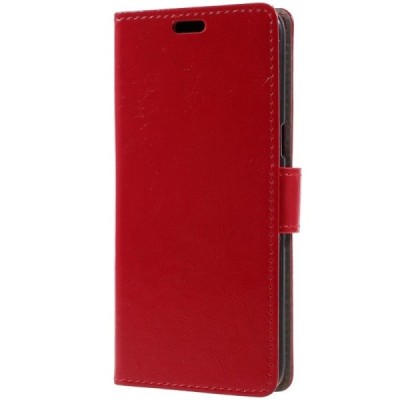 Samsung Galaxy S8+ (G955) atverčiamas raudonas odinis dėklas - piniginė / Priedai.lt
