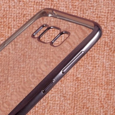 Samsung Galaxy S8+ (G955) Silikoninis skaidrus dėklas, pilkas / Priedai.lt