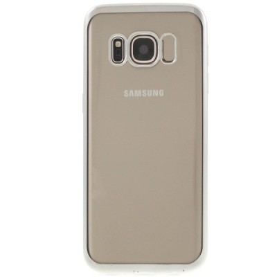 Samsung Galaxy S8+ (G955) Silikoninis skaidrus dėklas, sidabrinis / Priedai.lt