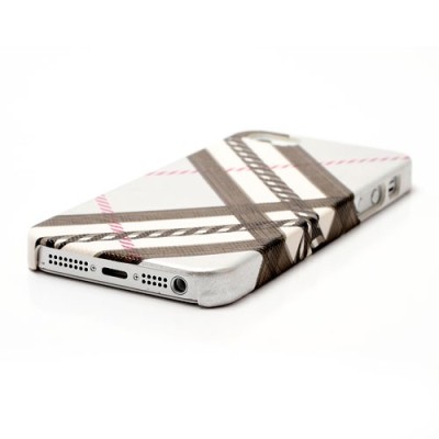 Apple iPhone 5, Apple iPhone 5S „Burberry“ stils sudraba apvalks / vacins.lv