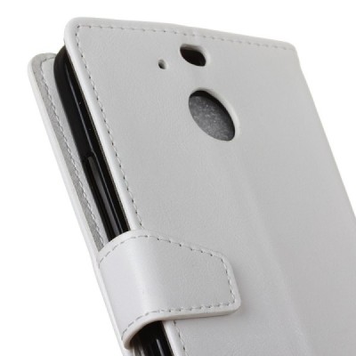 HTC 10 Evo atverčiamasbaltas odinis dėklas, knygutė - piniginė / Priedai.lt
