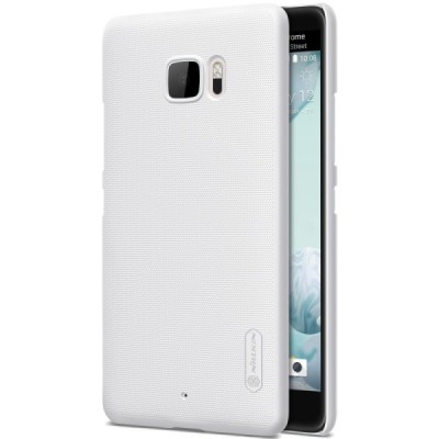 HTC U Ultra (Ocean Note) Nillkin Frosted Shield baltas plastikinis dėklas + apsauginė ekrano plėvelė / Priedai.lt