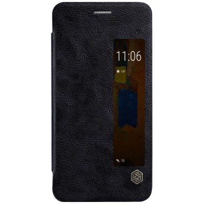 Prabangus „Nillkin“ Qin serijos juodas odinis atverčiamas Huawei Mate 9 Pro dėklas - knygutė / Priedai.lt