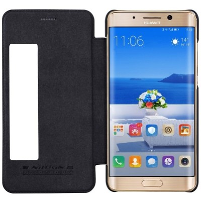 Greznais „Nillkin“ Qin sērijas ādas atvērams melns Huawei Mate 9 Pro maciņš / Vacins.lv