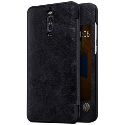 Greznais „Nillkin“ Qin sērijas ādas atvērams melns Huawei Mate 9 Pro maciņš / Vacins.lv