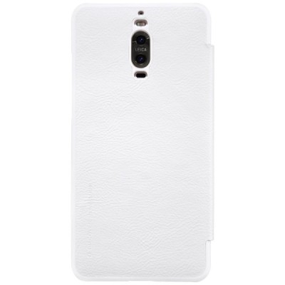 Prabangus „Nillkin“ Qin serijos baltas odinis atverčiamas Huawei Mate 9 Pro dėklas - knygutė / Priedai.lt