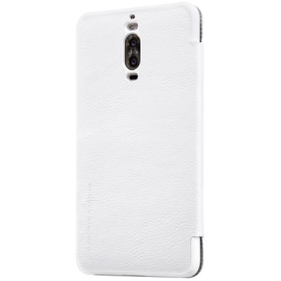 Prabangus „Nillkin“ Qin serijos baltas odinis atverčiamas Huawei Mate 9 Pro dėklas - knygutė / Priedai.lt