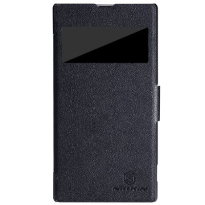 Sony Xperia Z1 „Nillkin“ Fresh atvēramais melns futrālis / Vacins.lv