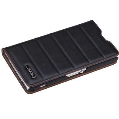 „ROCK Elite Series“ Sony Xperia Z1 ādas atvēramais melns futrālis / Vacins.lv