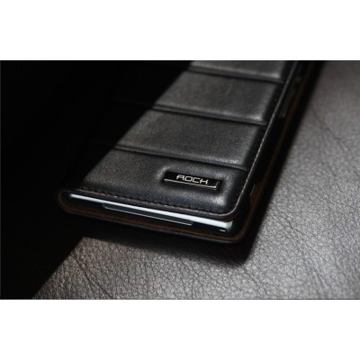 „ROCK Elite Series“ Sony Xperia Z1 ādas atvēramais melns futrālis / Vacins.lv