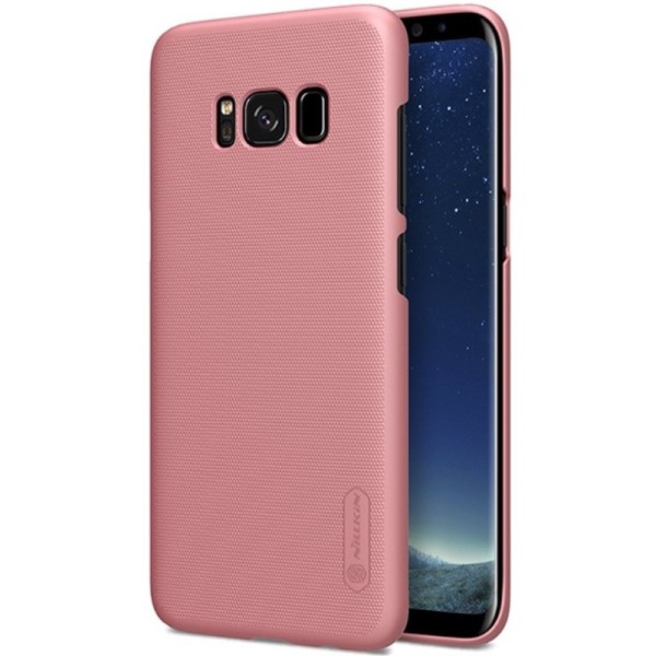 „Nillkin“ Frosted Shield dėklas - rožinis + apsauginė ekrano plėvelė (Galaxy S8+)