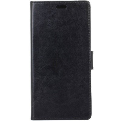 Samsung Galaxy Xcover 4 / 4S (G390, G398) atvēramais melns ādas maciņš (maks) / Vacins.lv