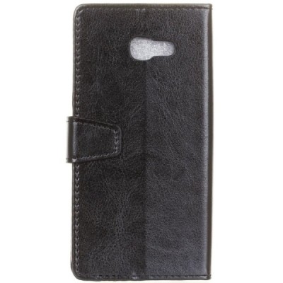 Samsung Galaxy Xcover 4 / 4S (G390, G398) atvēramais melns ādas maciņš (maks) / Vacins.lv