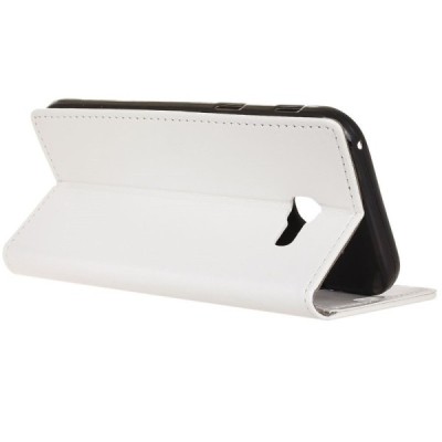 Samsung Galaxy Xcover 4 / 4S (G390, G398) atverčiamas baltas odinis dėklas - piniginė / Priedai.lt