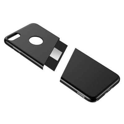 Apple iPhone 7 (iPhone 8) Baseus Mystery melns plastmasas apvalks / vacins.lv