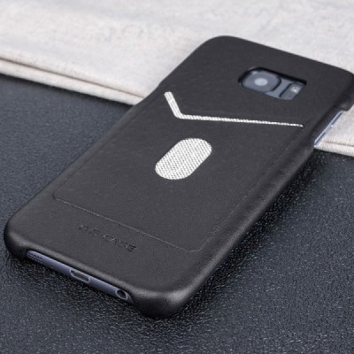 Samsung Galaxy S7 Edge (G935) „G-Case“ Jazz melns ādas apvalks ar iebūvētu karšu turētāju / Vacins.lv