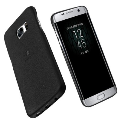 „Lenuo“ Soft Slim Samsung Galaxy S7 Edge (G935) melns ādas apvalks / Vacins.lv