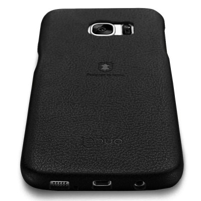 „Lenuo“ Soft Slim Samsung Galaxy S7 Edge (G935) melns ādas apvalks / Vacins.lv