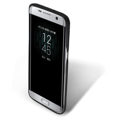 „Lenuo“ Soft Slim Samsung Galaxy S7 Edge (G935) melns ādas apvalks / Vacins.lv
