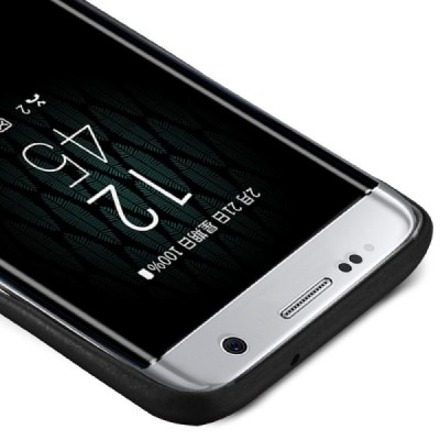 „Lenuo“ Soft Slim Samsung Galaxy S7 Edge (G935) melns ādas apvalks / Vacins.lv