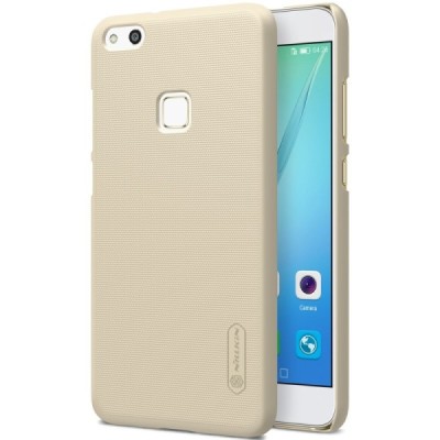 Huawei P10 Lite Nillkin Frosted Shield auksinis plastikinis dėklas + apsauginė ekrano plėvelė / Priedai.lt