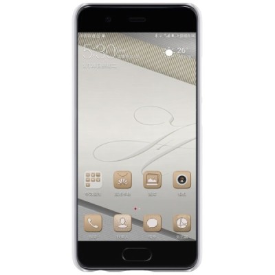 Huawei P10 Plus Nillkin Frosted Shield baltas plastikinis dėklas + apsauginė ekrano plėvelė / Priedai.lt