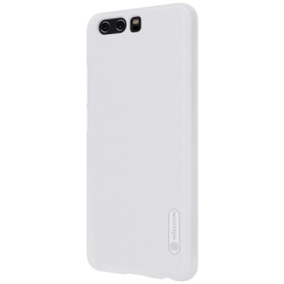 Huawei P10 Plus Nillkin Frosted Shield baltas plastikinis dėklas + apsauginė ekrano plėvelė / Priedai.lt