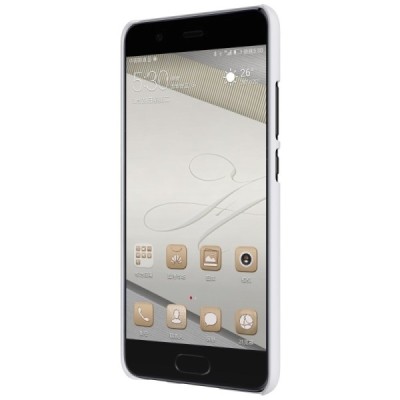 Huawei P10 Plus Nillkin Frosted Shield baltas plastikinis dėklas + apsauginė ekrano plėvelė / Priedai.lt