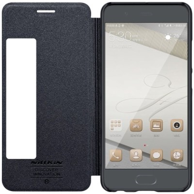 Huawei P10 Plus pilkas odinis atverčiamas Nillkin Sparkle dėklas - knygutė / Priedai.lt