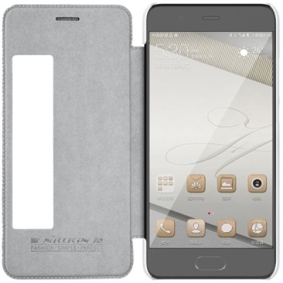 Greznais „Nillkin“ Qin sērijas ādas atvērams balts Huawei P10 Plus maciņš / Vacins.lv