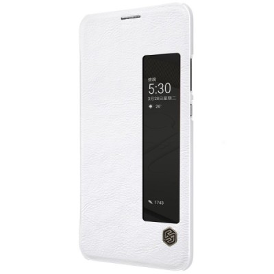 Greznais „Nillkin“ Qin sērijas ādas atvērams balts Huawei P10 Plus maciņš / Vacins.lv