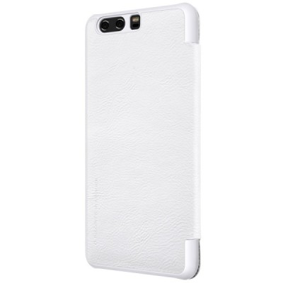 Greznais „Nillkin“ Qin sērijas ādas atvērams balts Huawei P10 Plus maciņš / Vacins.lv