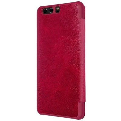 Greznais „Nillkin“ Qin sērijas ādas atvērams sarkans Huawei P10 Plus maciņš / Vacins.lv