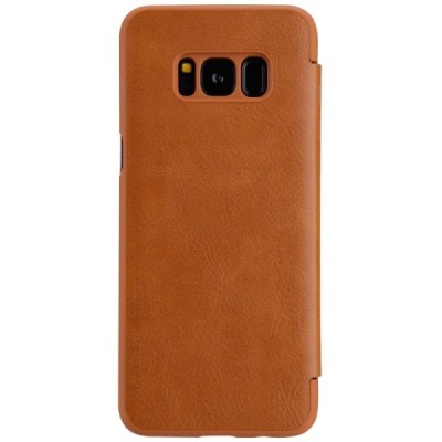 Greznais „Nillkin“ Qin sērijas ādas atvērams brūns Samsung Galaxy S8+ (G955) maciņš / Vacins.lv