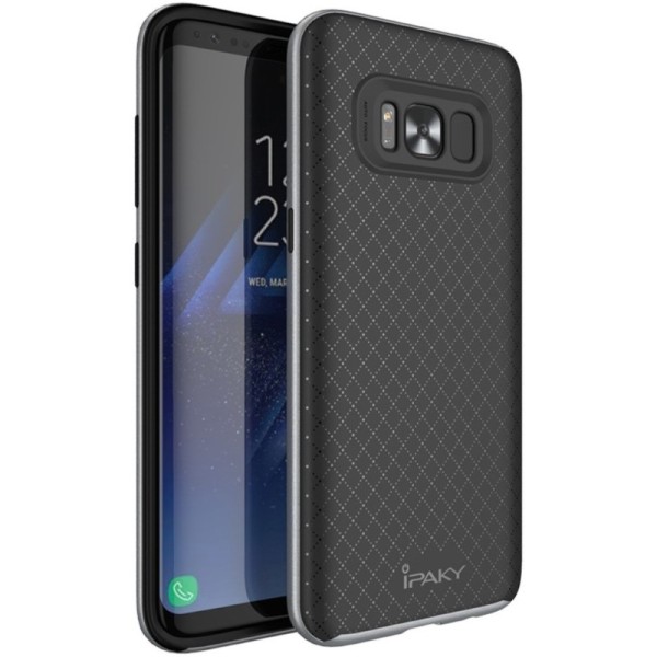 „IPAKY“ cieta silikona (TPU) apvalks - melns / peleks (Galaxy S8+)