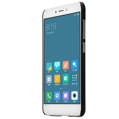 Xiaomi Redmi 4X Nillkin Frosted Shield juodas plastikinis dėklas + apsauginė ekrano plėvelė / Priedai.lt