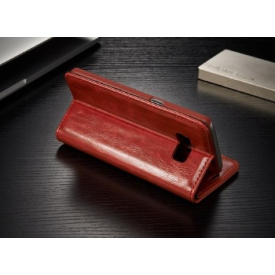 Samsung Galaxy S8 (G950) „CaseMe“ solīds atvēramais ādas sarkans maciņš - maks / Vacins.lv