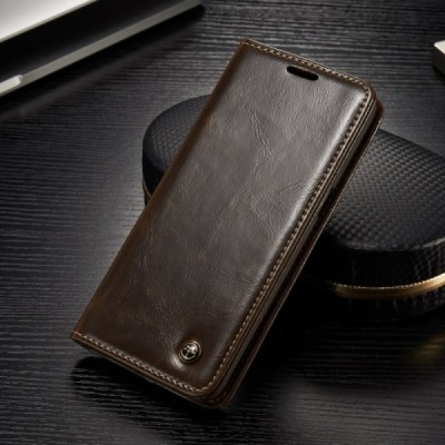 Samsung Galaxy S8 (G950) „CaseMe“ solīds atvēramais ādas brūns maciņš - maks / Vacins.lv