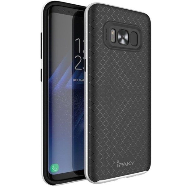 „IPAKY“ kieto silikono (TPU) dėklas - juodas / sidabrinis (Galaxy S8)