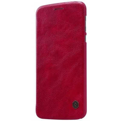 Prabangus „Nillkin“ Qin serijos raudonas odinis atverčiamas Motorola Moto Z (Moto Z Droid) dėklas / Priedai.lt