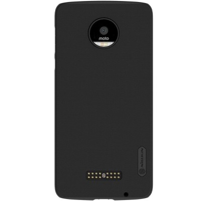 Motorola Moto Z (Moto Z Droid) Nillkin Frosted Shield juodas plastikinis dėklas + apsauginė ekrano plėvelė / Priedai.lt