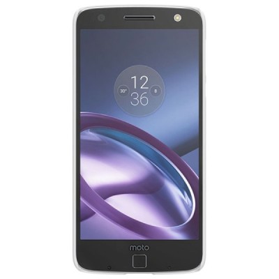 Motorola Moto Z (Moto Z Droid) Nillkin Frosted Shield baltas plastikinis dėklas + apsauginė ekrano plėvelė / Priedai.lt