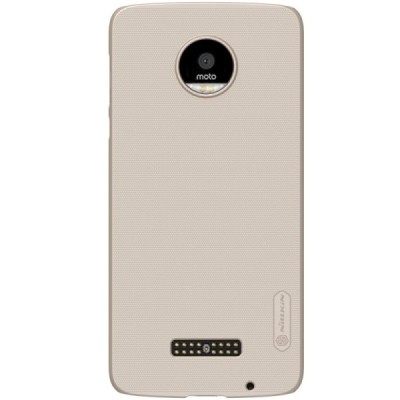 Motorola Moto Z (Moto Z Droid) Nillkin Frosted Shield auksinis plastikinis dėklas + apsauginė ekrano plėvelė / Priedai.lt