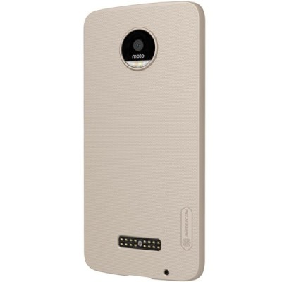 Motorola Moto Z (Moto Z Droid) Nillkin Frosted Shield auksinis plastikinis dėklas + apsauginė ekrano plėvelė / Priedai.lt